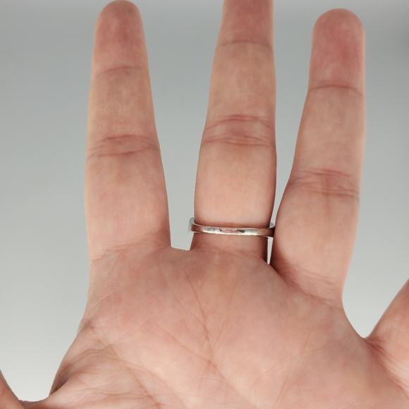 Blue and White CZ Sparkle Silvertone Ring - Picture 5 of 10